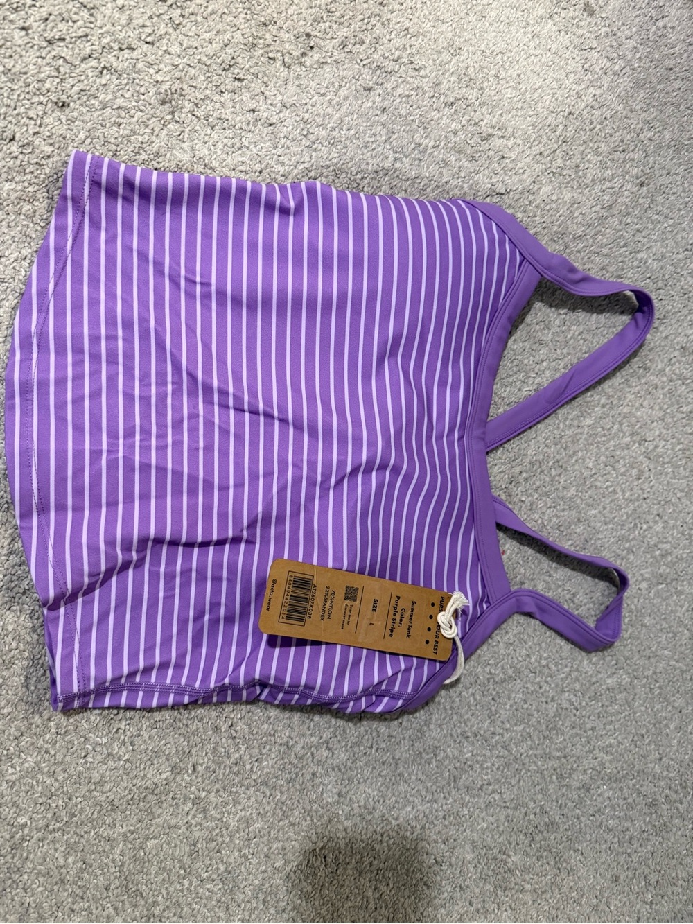 Acta x Ken purple striped summer tank NWT
